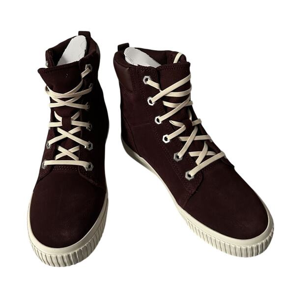 NIB Timberland Skyla Bay Burgandy Suede High Top Lace-up Boot/Sneaker-5.5M - Picture 1 of 9
